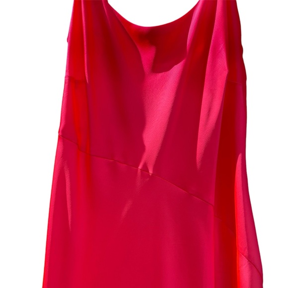 Plus Size•HOT PINK Asymmetrical Midi Slip - Picture 5 of 6